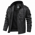 Men’s Distressed Grey Cafe Racer Leather Jacket