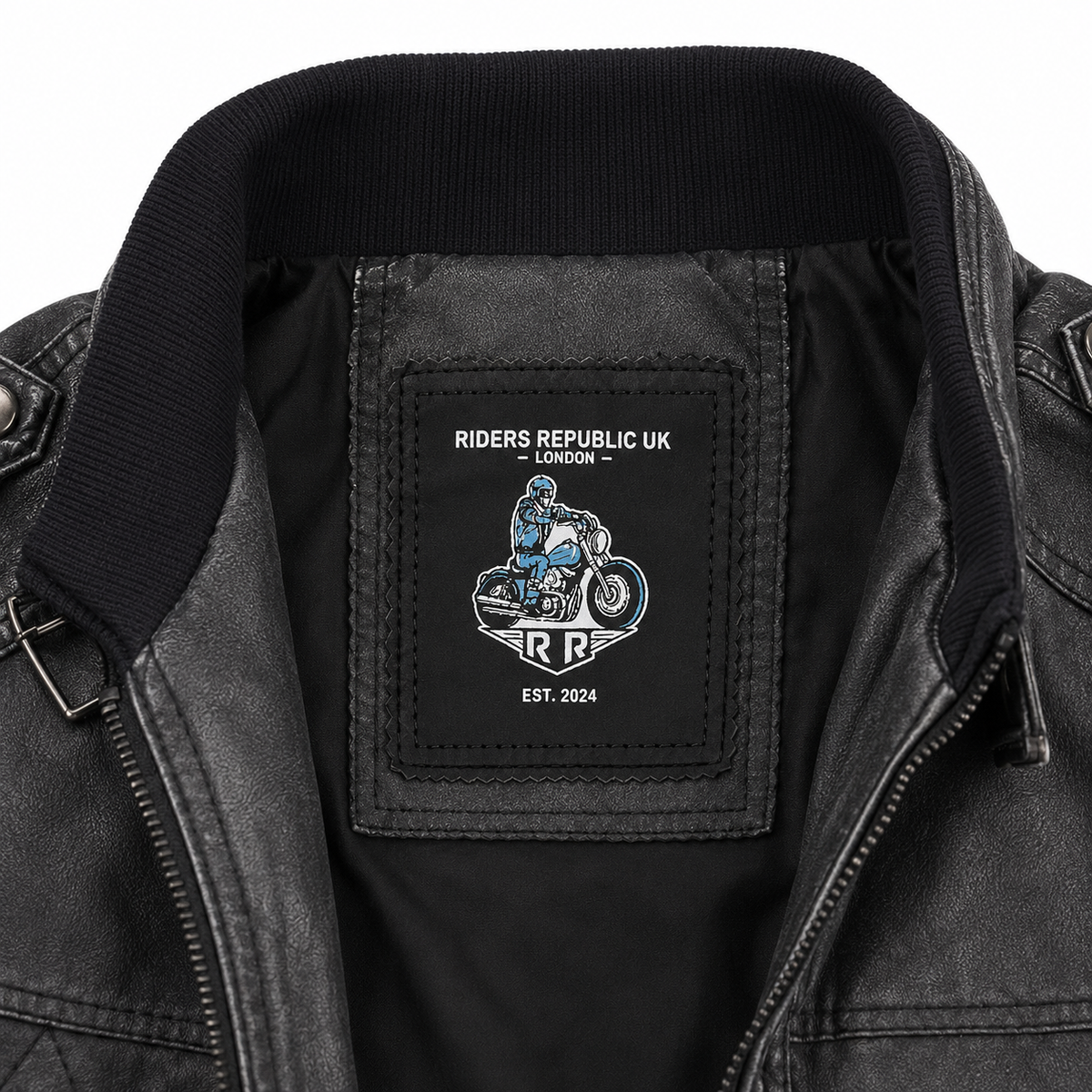 Men’s Distressed Grey Cafe Racer Leather Jacket