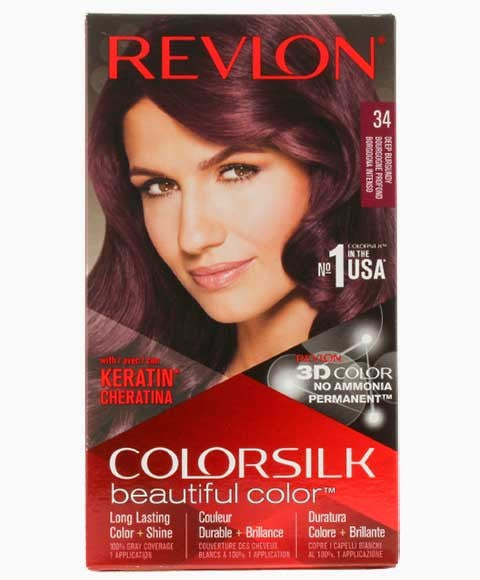Revlon Colorsilk Beautiful Color Permanent Hair Color 34 Deep Burgundy