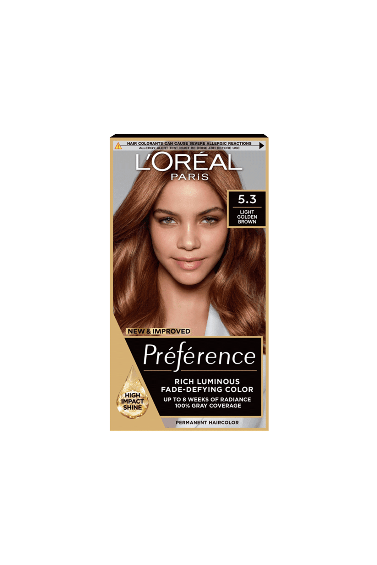 Loreal Paris Preference Infinia Permanent Color 5.3 Light Golden Brown