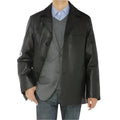 Mens Black Lambskin Leather Overcoat Blazer Jacket