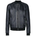 Men’s Studded Leather Bomber Jacket